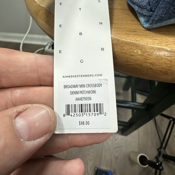 Aimee Kestenberg Broadway Mini Cossbody Purse Denim Patchwork Suede NWT - Picture 4 of 6